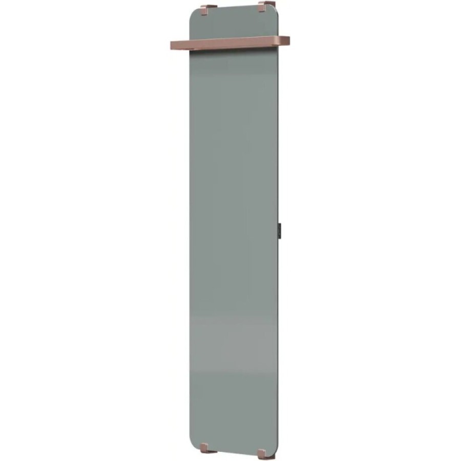 Полотенцесушитель электрический Allen Brau Infinity 00325654, ширина 44 см, высота 160 см, рейлинг 2.0, крепление, зеркальное стекло/медь браш