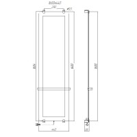 Полотенцесушитель электрический Allen Brau Infinity 00325654, ширина 44 см, высота 160 см, рейлинг 2.0, крепление, зеркальное стекло/медь браш