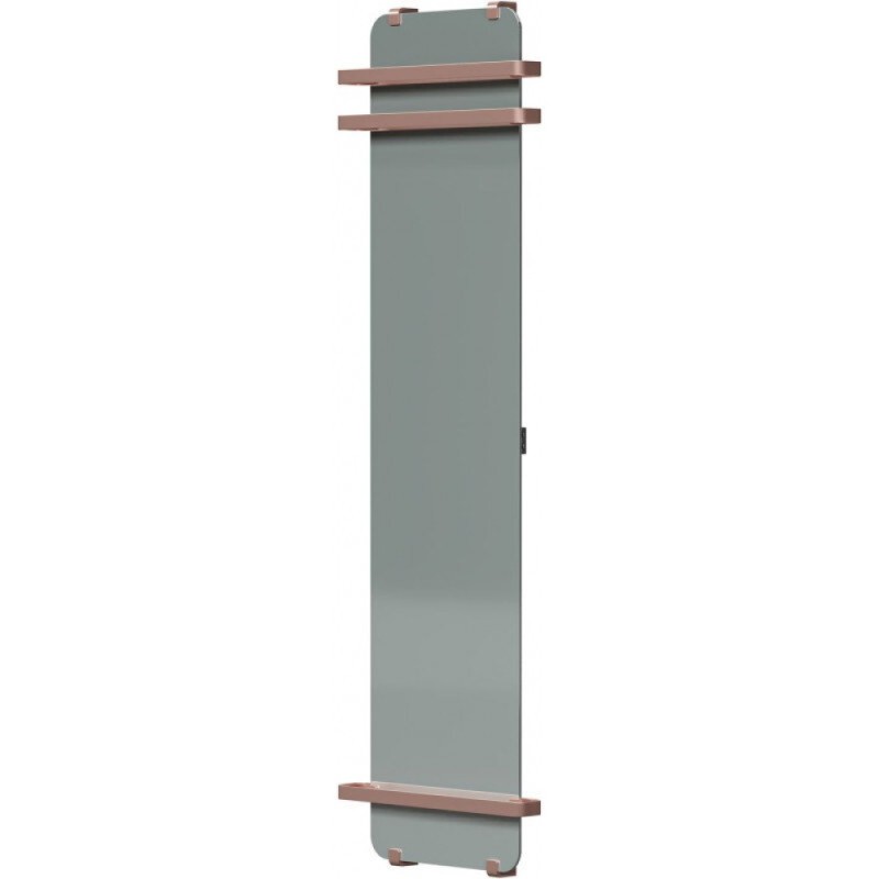 Полотенцесушитель электрический Allen Brau Infinity 00325655, ширина 44 см, высота 180 см, рейлинг 2.0, крепление, зеркальное стекло/медь браш