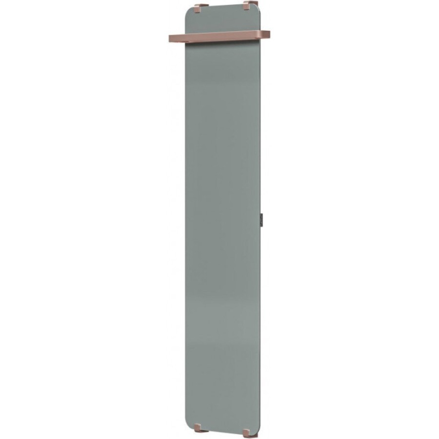 Полотенцесушитель электрический Allen Brau Infinity 00325655, ширина 44 см, высота 180 см, рейлинг 2.0, крепление, зеркальное стекло/медь браш