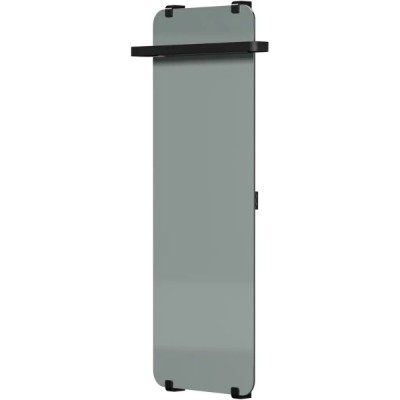 Полотенцесушитель электрический Allen Brau Infinity 00325659, ширина 44 см, высота 120 см, рейлинг 2.0, крепление, зеркальное стекло/черный матовый