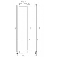 Полотенцесушитель электрический Allen Brau Infinity 00325662, ширина 44 см, высота 180 см, рейлинг 2.0, крепление, зеркальное стекло/черный матовый