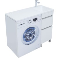 Тумба под раковину Aquanet Вега 329122, 100 см, напольная, белый глянец