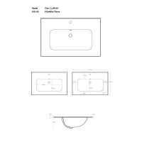 Раковина Aquanet Flat 00329253, 60 см, фарфор, черная матовая
