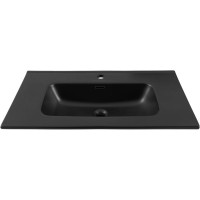 Раковина Aquanet Flat 00329255, 80 см, фарфор, черная матовая