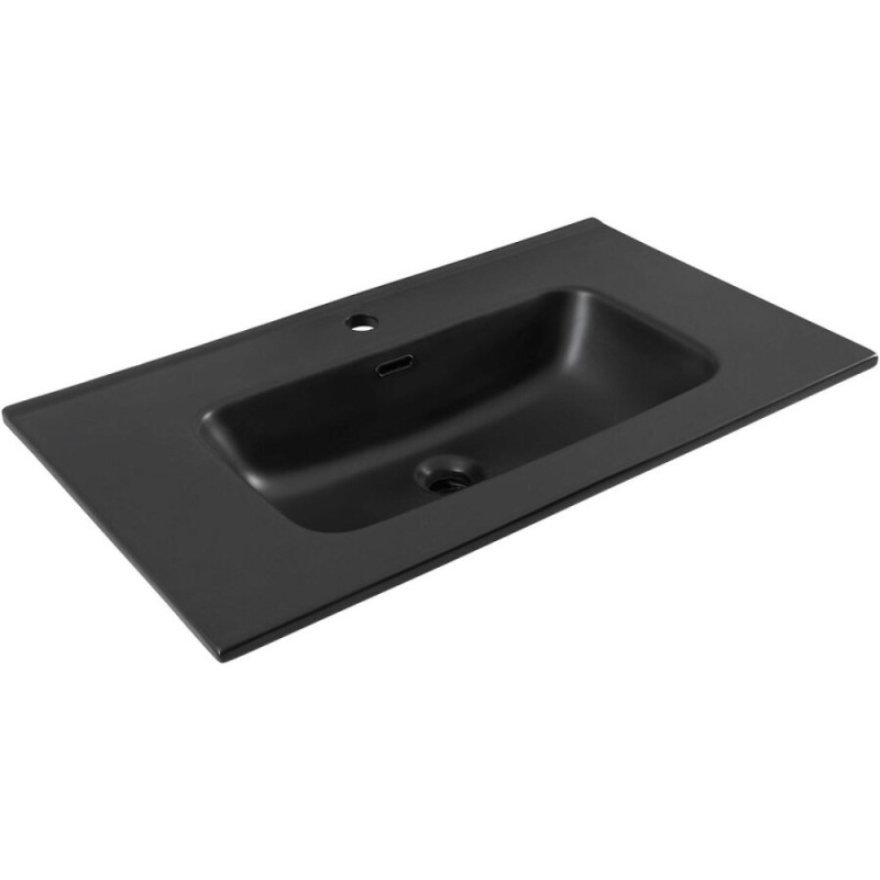 Раковина Aquanet Flat 00329255, 80 см, фарфор, черная матовая