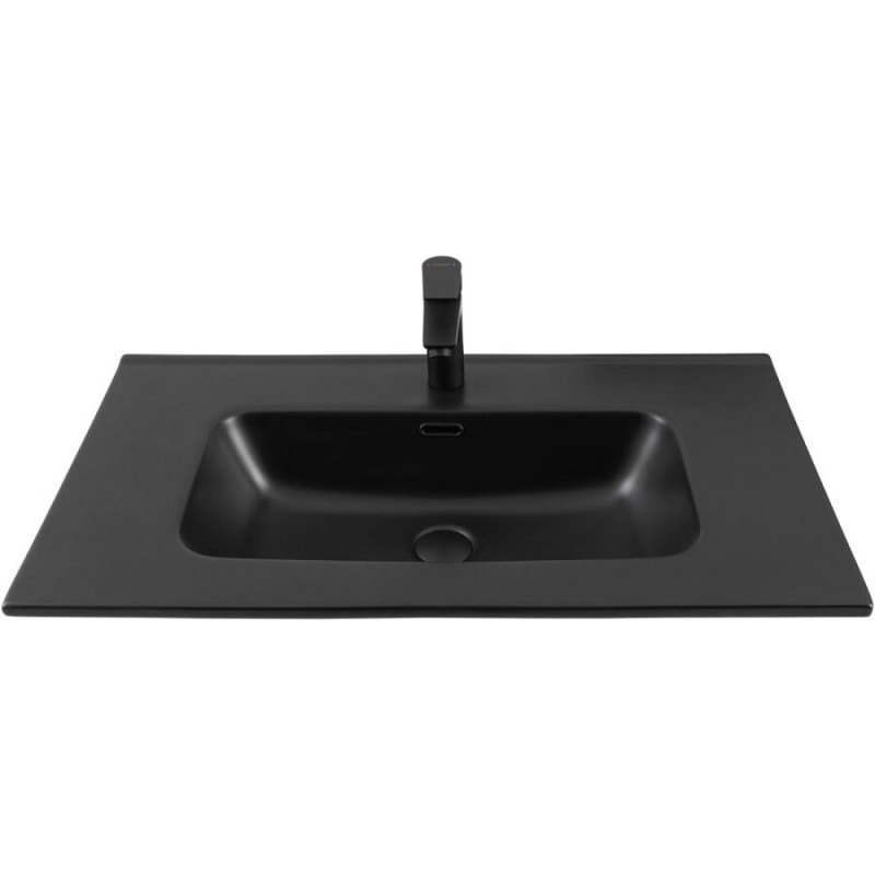 Раковина Aquanet Flat 00329255, 80 см, фарфор, черная матовая