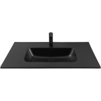 Раковина Aquanet Flat 00329256, 90 см, фарфор, черная матовая
