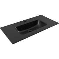 Раковина Aquanet Flat 00329256, 90 см, фарфор, черная матовая