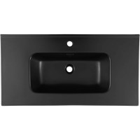 Раковина Aquanet Flat 00329256, 90 см, фарфор, черная матовая