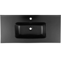 Раковина Aquanet Flat 00329257, 100 см, фарфор, черная матовая