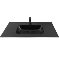 Раковина Aquanet Flat 00329257, 100 см, фарфор, черная матовая
