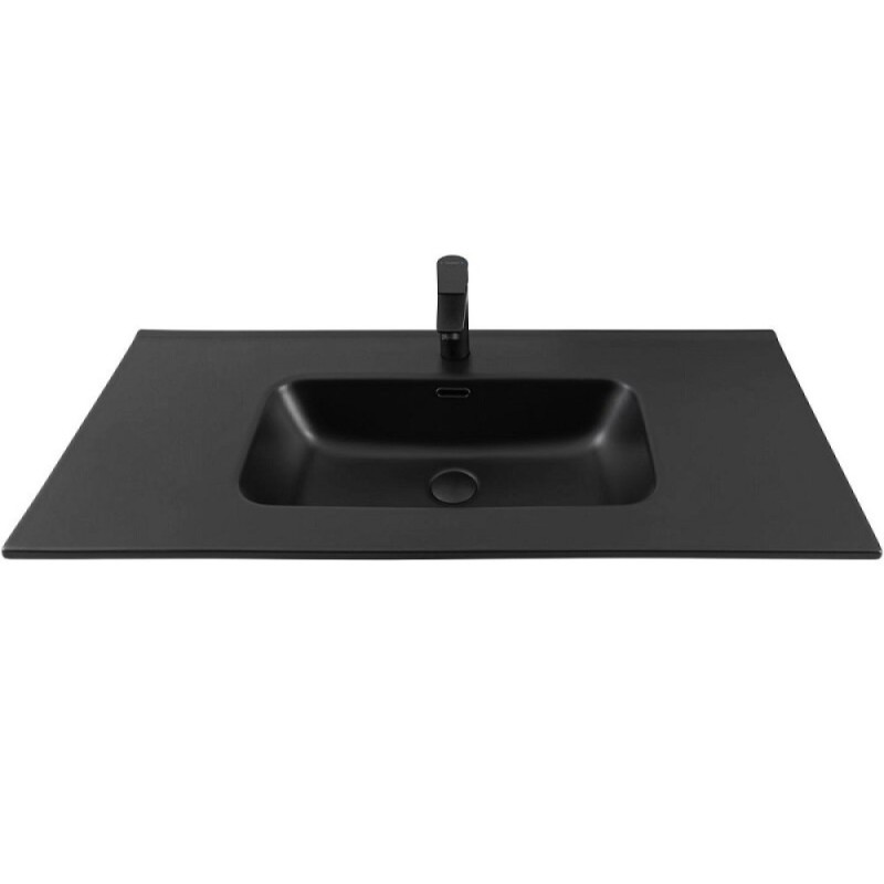 Раковина Aquanet Flat 00329257, 100 см, фарфор, черная матовая