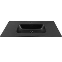Раковина Aquanet Flat 00329257, 100 см, фарфор, черная матовая