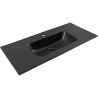 Раковина Aquanet Flat 00329257, 100 см, фарфор, черная матовая