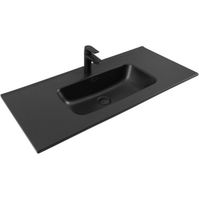 Раковина Aquanet Flat 00329257, 100 см, фарфор, черная матовая
