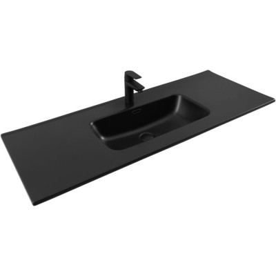 Раковина Aquanet Flat 00329258, 120 см, фарфор, черная матовая