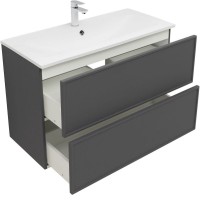 Тумба под раковину Aquanet Арт 100 см, 329614, цвет ясень графит
