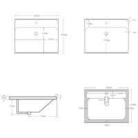 Раковина Aquanet Flash, 00333266, 60 см, фарфор, белая