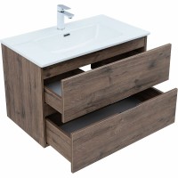 Тумба под раковину Aquanet Алвита New 334186, 80 см, цвет дуб веллингтон табак