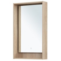 Зеркало Aquanet Милан 336402, 50 см, с LED подсветкой, цвет дуб светлый