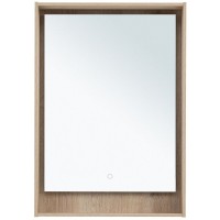 Зеркало Aquanet Милан 336403, 60 см, с LED подсветкой, цвет дуб светлый