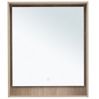 Зеркало Aquanet Милан 336404, 70 см, с LED подсветкой, цвет дуб светлый