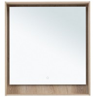 Зеркало Aquanet Милан 336405, 80 см, с LED подсветкой, цвет дуб светлый