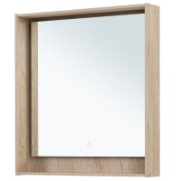 Зеркало Aquanet Милан 336405, 80 см, с LED подсветкой, цвет дуб светлый
