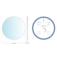 Зеркало Aquanet Смарт 336637, 100 см, LED подсветка холодный свет, сенсорный выключатель