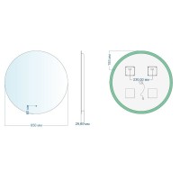 Зеркало Aquanet Смарт 336638, 65 см, LED подсветка теплый свет, сенсорный выключатель