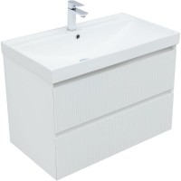 Тумба под раковину Aquanet Альтера 337156, 80 см, подвесная, цвет белый матовый
