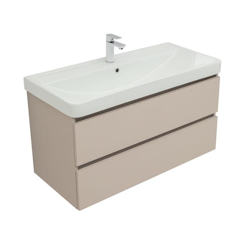 Тумба под раковину Aquanet Вега 2.0, 337939, 100 см, подвесная, бежевый soft touch