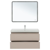 Тумба под раковину Aquanet Вега 2.0, 337939, 100 см, подвесная, бежевый soft touch