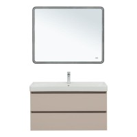 Тумба под раковину Aquanet Вега 2.0, 337939, 100 см, подвесная, бежевый soft touch