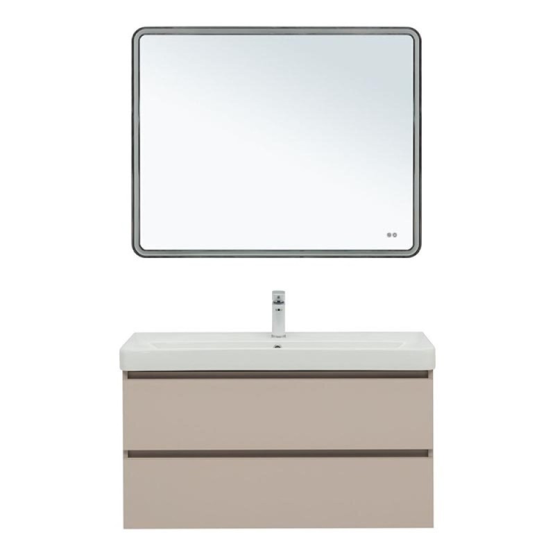 Тумба под раковину Aquanet Вега 2.0, 337939, 100 см, подвесная, бежевый soft touch