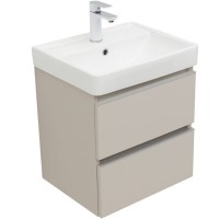 Тумба под раковину Aquanet Вега 2.0, 337940, 50 см, подвесная, бежевый soft touch