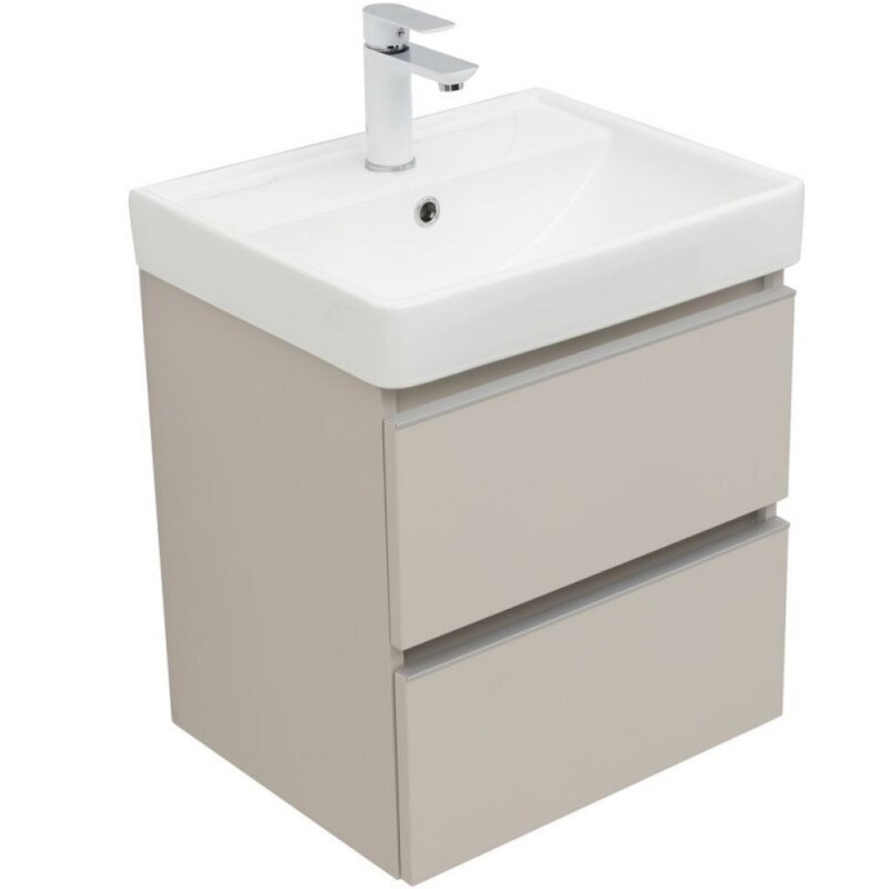 Тумба под раковину Aquanet Вега 2.0, 337940, 50 см, подвесная, бежевый soft touch