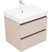 Тумба под раковину Aquanet Вега 2.0, 337941, 60 см, подвесная, бежевый soft touch
