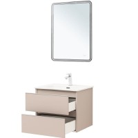 Тумба под раковину Aquanet Вега 2.0, 337941, 60 см, подвесная, бежевый soft touch