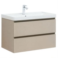 Тумба под раковину Aquanet Вега 2.0, 337943, 80 см, подвесная, бежевый soft touch