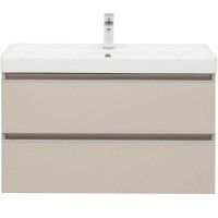 Тумба под раковину Aquanet Вега 2.0, 337944, 90 см, подвесная, бежевый soft touch