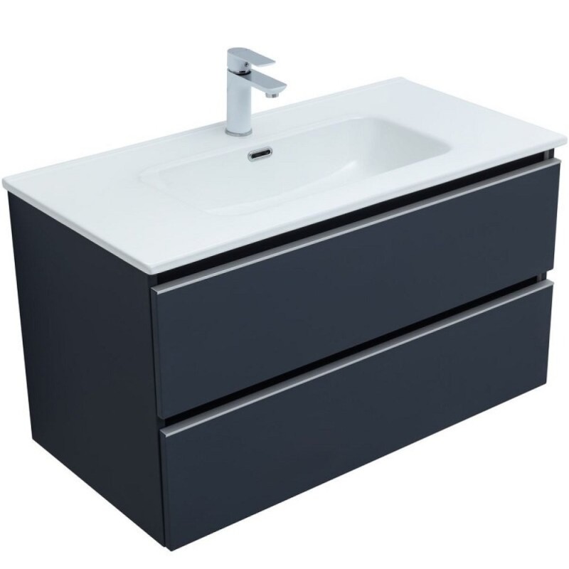 Тумба под раковину Aquanet Вега 2.0, 337950, 90 см, подвесная, маренго soft touch