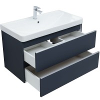 Тумба под раковину Aquanet Вега 2.0, 337950, 90 см, подвесная, маренго soft touch