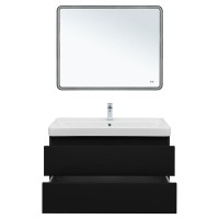 Тумба под раковину Aquanet Вега 2.0, 337951, 100 см, подвесная, черный soft touch