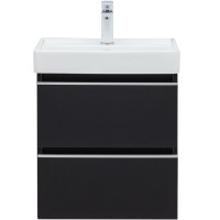 Тумба под раковину Aquanet Вега 2.0, 337952, 50 см, подвесная, черный soft touch