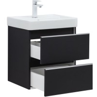 Тумба под раковину Aquanet Вега 2.0, 337952, 50 см, подвесная, черный soft touch
