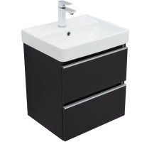 Тумба под раковину Aquanet Вега 2.0, 337952, 50 см, подвесная, черный soft touch