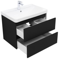 Тумба под раковину Aquanet Вега 2.0, 337954, 70 см, подвесная, черный soft touch