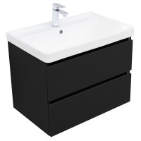 Тумба под раковину Aquanet Вега 2.0, 337954, 70 см, подвесная, черный soft touch